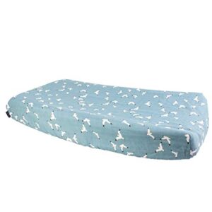 bebe au lait seagulls oh-so-soft muslin changing pad cover, blue, one size (cpbmsl)