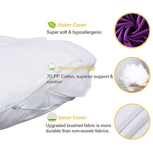 Pregnancy Pillow with Velvet Cover, 50" U Shaped Maternity Full Body Pillow for Pregnancy Women Support Back, Shoulder, Hips, Legs, Belly