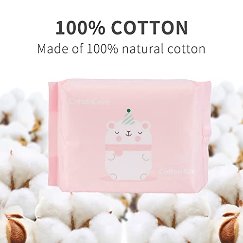 COTTONCARE Baby Dry Wipe,100% Cotton,dry wipe cotton tissues,baby sensitive skin,taking care of baby skin,7.9 x 4.7 in 6-Pack (600 Count)