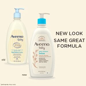 Aveeno Baby Daily Moisture Lotion for Delicate Skin with Natural Colloidal Oatmeal & Dimethicone, Hypoallergenic, Fragrance-, Phthalate- & Paraben-Free, 3 x 18 fl. oz