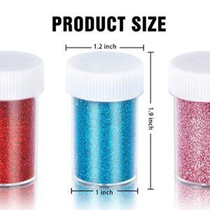 TORC Extra Fine Glitter Shaker Jar Set 12 Colors, Glitter Powder for Crafts Resin Projects Tumblers Nail Makeup Slime, 16 g/0.56 oz Each