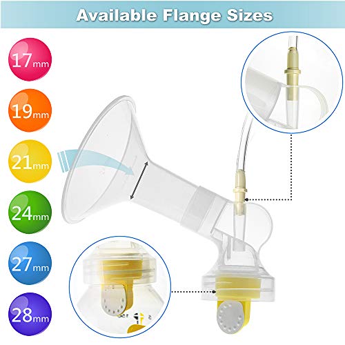 Nenesupply Pump Parts with 24mm Flanges Compatible with Medela Pump in Style Parts Accessories Breast Pump Not Original Medela Pump Parts Incl. 24mm Flange Breastshield Connector Valve Membrane Tubing