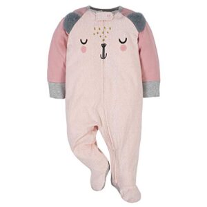 Gerber Baby Girls 4 Pack Sleep 'N Play Footie Bear Pink 0-3 Months