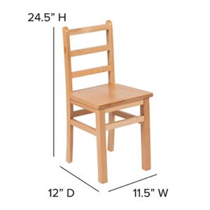 Flash Furniture Kyndl Kids Natural Solid Wood Table and Chair Set for Classroom, Playroom, Kitchen