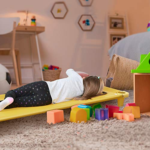 Acrimet Premium Stackable Nap Cot (Stainless Steel Tubes) (Yellow Cot - Yellow Feet) (1 Unit)