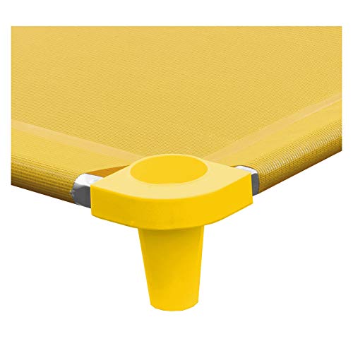 Acrimet Premium Stackable Nap Cot (Stainless Steel Tubes) (Yellow Cot - Yellow Feet) (1 Unit)