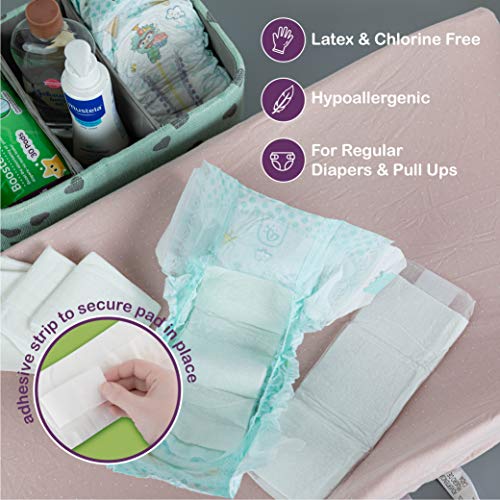 Inspire Dimples Booster Pads, Baby Diaper Doubler with Adhesive - 1 Size Fits All Diapers - Boosts Diaper Absorbency - No More leaks 60 Count (with Adhesive for Secure Fit)