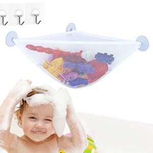 Bath Toy Storage Bath Toy Holder With 3 Strong Suction Cups - Bathtub Toys Net Holder Organizer - Corner Shower Caddy Bag For Kids And Toddlers - Bathroom Hanging Mesh Basket For Baby Boys And Girls