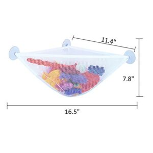 Bath Toy Storage Bath Toy Holder With 3 Strong Suction Cups - Bathtub Toys Net Holder Organizer - Corner Shower Caddy Bag For Kids And Toddlers - Bathroom Hanging Mesh Basket For Baby Boys And Girls