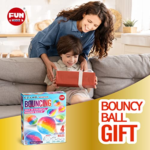 Big Bouncy Ball Kit, FunKidz Kids DIY Ultimate Magic Bouncy Ball Making Kit Science Craft Projects Birthday Party Activity for Boys Girls Ages 6-12 Includes Tennis Size Ball Model