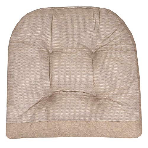 Sweet Home Collection Rocking Chair Cushion Premium Tufted Pads Non Skid Slip Backed Set of Upper and Lower with Ties, 1 Count (Pack of 1), Taupe