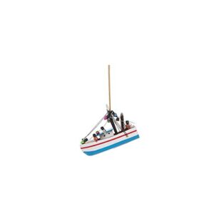 beachcombers b22884 holiday fishing boat hanging ornament, 3-inch length