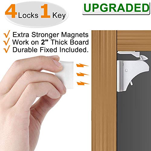 Baby Proofing Magnetic Cabinet Locks - 20 Locks + 3 Keys Total - 2 Items Bundles