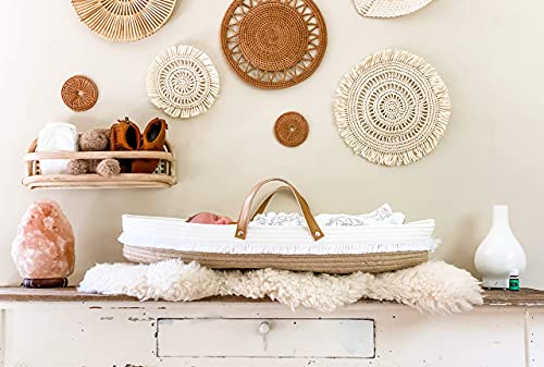 Original Cotton Rope Baby Changing Basket with Foam Pad & Organic Cover, Moses Basket, Changing Table Topper by Coastfully Yours | Farmhouse Nursery Decor | Boho Nursery Decor