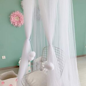 Bed Canopy for Girls, Princess Bed Canopy Mosquito Net with Detachable Rose Flower - Perfect for Bed, Dressing Room, Out Door Events,Woodland Nursery Decor