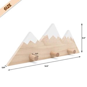 Huray Rayho Mountain Peak Wall Hook Wooden Snowy Mountain Kids Nursery Decor Woodland Adventure Entrance Coat Towel Hook Scandinavian Rustic Hanging Decors Housewarming Newborn Baby Shower Gifts