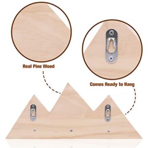 Huray Rayho Mountain Peak Wall Hook Wooden Snowy Mountain Kids Nursery Decor Woodland Adventure Entrance Coat Towel Hook Scandinavian Rustic Hanging Decors Housewarming Newborn Baby Shower Gifts