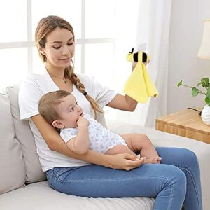 Baby Security Blanket Bee Baby Girl Lovey Plush Unisex Snuggle Lovie Blanket for Newborn Baby Toddlers Kids 14 inches