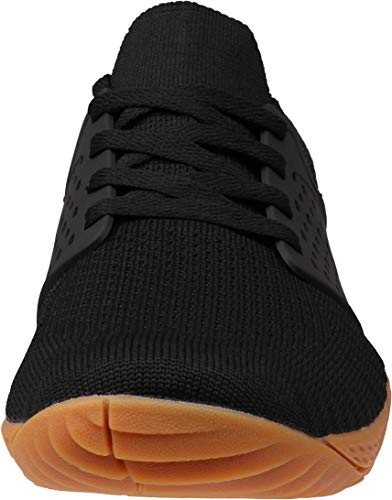 WHITIN Men's Trail Running Shoes Minimalist Barefoot 5 Five Fingers Wide Width Size 12 Low Zero Drop Male Parkour Road Sport Toe Box Gym Workout Fitness Breathable Beach Black Gum 45