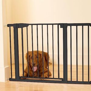 Mom's Choice Awards Winner-Cumbor 29.7"-51.5" Baby Gate Extra Wide, Easy Walk Thru Dog Gate for The House, Auto Close Safety Pet Gates for Stairs, Doorways, Child Gate Includes 4 Wall Cups, Black