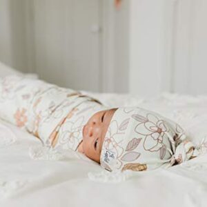 Large Premium Knit Baby Swaddle Receiving Blanket"Ferra" by Copper Pearl
