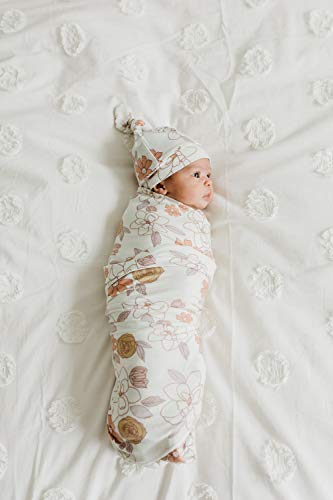 Large Premium Knit Baby Swaddle Receiving Blanket"Ferra" by Copper Pearl