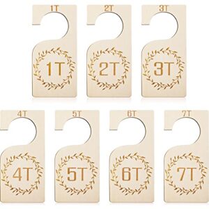 7 pieces baby closet size divider wooden kids closet organizers hanging closet dividers from 1t to 7t for home nursery baby kids newborn infant clothes