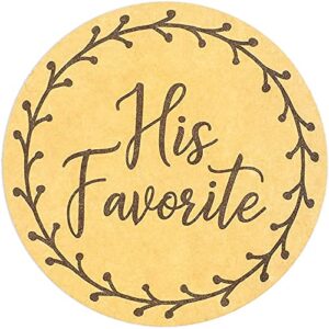 His Favorite Her Favorite Rustic Stickers for Weddings (1.5 in, 1000 Pieces)