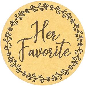 His Favorite Her Favorite Rustic Stickers for Weddings (1.5 in, 1000 Pieces)