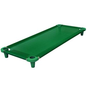 acrimet premium stackable nap cot (stainless steel tubes) (green cot - green feet) (1 unit)