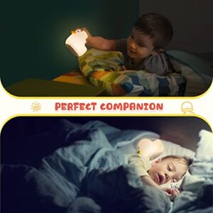 UNEEDE LED Benson Night Light, Cute Duck Animal Silicone Nursery Night Light Rechargeable Table Lamp Bedside Lamp with Touch Sensor for Baby Girls Women Bedrooms, Living Room