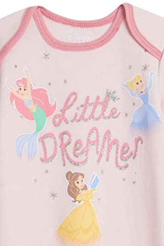 Disney Princess Newborn Baby Girls 3 Pack Long Sleeve Swaddle Sleeper Gowns Disney Princesses 0-6 Months