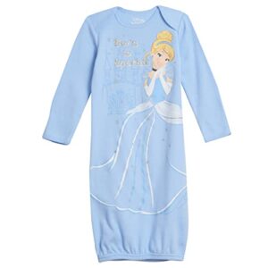 Disney Princess Newborn Baby Girls 3 Pack Long Sleeve Swaddle Sleeper Gowns Disney Princesses 0-6 Months