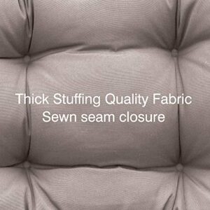 QILLOWAY Outdoor Seat/Back Chair Cushion Tufted Pillow, Spring/Summer Seasonal Replacement Cushions - Pack of 4 (Tan/Grey)