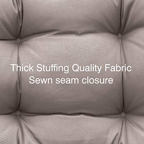 QILLOWAY Outdoor Seat/Back Chair Cushion Tufted Pillow, Spring/Summer Seasonal Replacement Cushions - Pack of 4 (Tan/Grey)