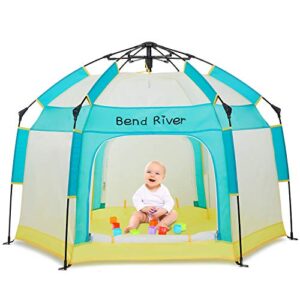 bend river baby playpen with canopy, portable baby beach tent, toddler play yard indoor and outdoor, foldable mosquito net for infant