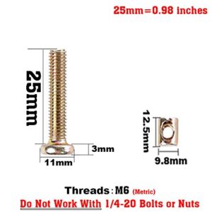 Crib Screws and Bolts Crib Parts Replacements for Baby Bed Cot Bunk Furniture M6 Barrel Nuts Crib Bolts 25mm