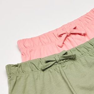 The Children's Place Baby Girls' Shorts 2-Pack, Rose/Olive, 2T