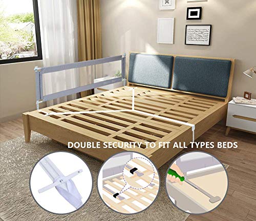 3 Sides Bed Rails for Toddlers Extra Long Twin Full Queen King Size Baby Infants Safety Guardrail with Reinforce Anchor Safety System