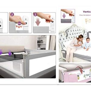 3 Sides Bed Rails for Toddlers Extra Long Twin Full Queen King Size Baby Infants Safety Guardrail with Reinforce Anchor Safety System