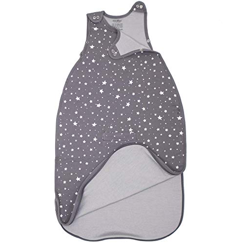 Woolino Toddler Sleeping Sack, 4 Season, Merino Wool, Baby Sleep Bag, 2-4 Years, Star Gray