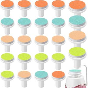 24 pieces baby nail file pads nail trimmer replacement pads electric baby nail grinding heads for standard electric kid nail trimmer suits to newborn infant toddler (pink, light blue, green, orange)