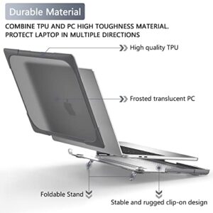 Batianda for MacBook Pro 13 inch Case 2022 2020 Release A2338 M2 M1 A2289 A2251, Heavy Duty Plastic Hard Shell Cover with Fold Kickstand Shockproof Function for New MacBook Pro 13-inch Touch Bar, Grey