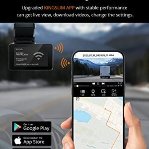 Kingslim D4 4K Dual Dash Cam with Built-in WiFi GPS, Front 4K/2.5K Rear 1080P Dual Dash Camera for Cars, 3" IPS Touchscreen 170° FOV Dashboard Camera with Sony Starvis Sensor, Support 256GB Max