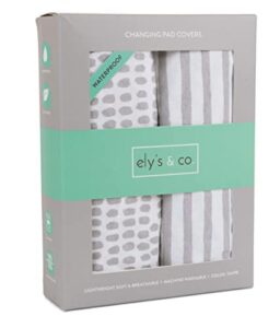 ely's & co. patent pending waterproof bassinet sheet, changing pad cover, and pack n play sheet bundle