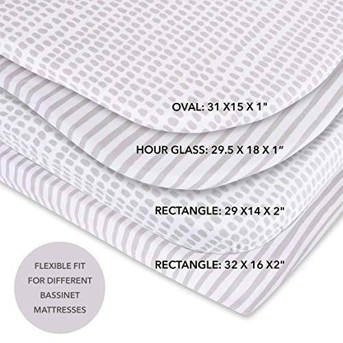 Ely's & Co. Patent Pending Waterproof Bassinet Sheet, Changing Pad Cover, and Pack n Play Sheet Bundle