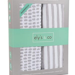 Ely's & Co. Patent Pending Waterproof Bassinet Sheet, Changing Pad Cover, and Pack n Play Sheet Bundle