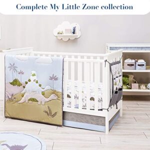 MY LITTLE ZONE Dinosaur Storage Cube - Canvas Nursery Storage Bins for Toddlers, Kids and Children (Blue Grey) 2 Pack