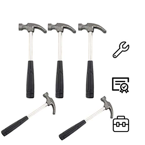 Garneck 5PCS Mini Claw Hammer Rubber Handle Household Carpet Wall Nail Remover With Non-Slip Shock Absorber For Home