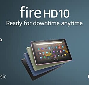 Amazon Fire HD 10 tablet, 10.1", 1080p Full HD, 32 GB, latest model (2021 release), Olive